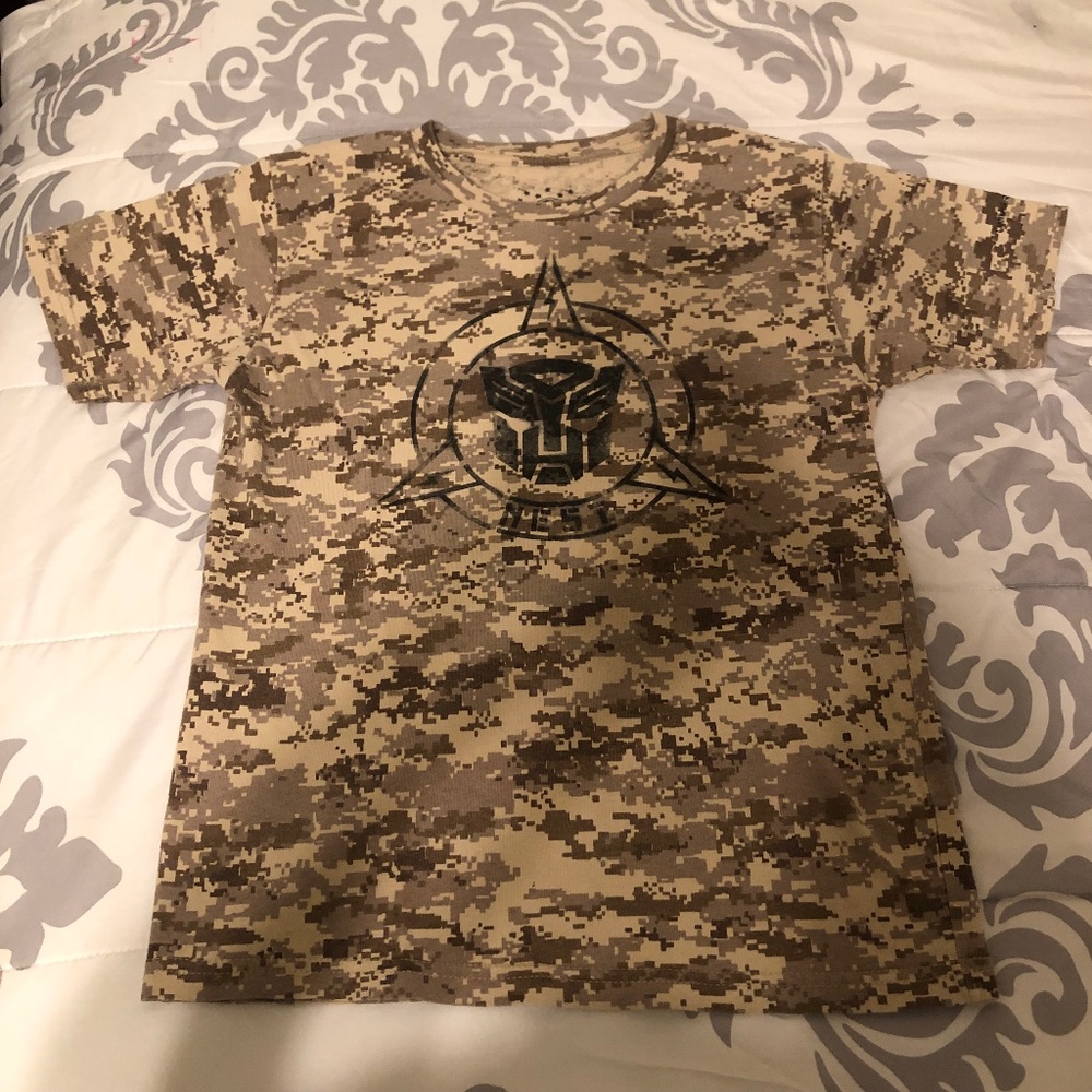 Universal Studios Transformers N.E.S.T Camouflage Brown and Tan L Unisex T-shirt